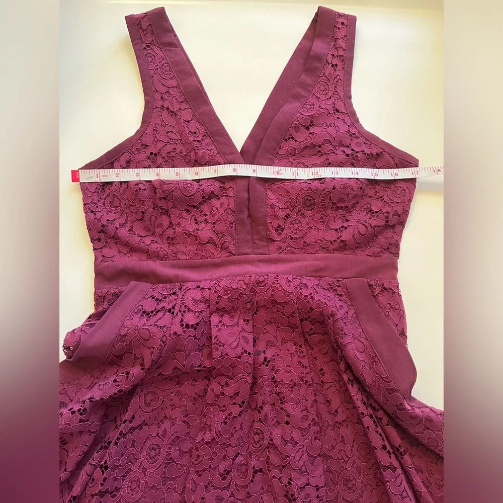 Free People Lace Overlay Dress Burgundy Color - Picture 5 of 8